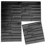 Art3d A10032BK Wall Panels, 32 Square Feet, 3D Rectangle 3-Black, Sq Ft Art3d