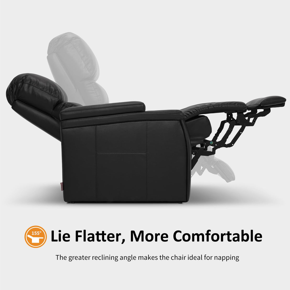 MCombo Triple Motors Power Recliner Chair with Power Headrest & Lumbar Support for Living Room, Home Theater Seating with Armrest Storage, Tray Table and Dual Charging Ports HTS708 (Black) MCombo