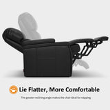 MCombo Triple Motors Power Recliner Chair with Power Headrest & Lumbar Support for Living Room, Home Theater Seating with Armrest Storage, Tray Table and Dual Charging Ports HTS708 (Black) MCombo