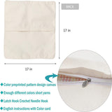 YOOLOOKY Latch Hook Pillow Kits for Adults Kids Beginners Halloween Ghost Pre-Printed Canvas Embroidery Cushion for Home Sofa Decoration 17x17inch YOOLOOKY