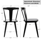 DUHOME Black Wood Dining Chairs Set of 2,Mid Century Wishbone Dining Chairs Oak Wooden Kitchen & Dining Room Chairs DUHOME