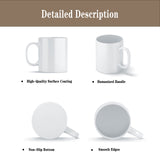 TANGLONG Sublimation Mugs Sublimation Mugs Blank Tazas Para Sublimacion White Ceramic Sublimation Cups Bulk Mugs for Coffee Tea Latte Hot Cocoa 11 oz Set of 12 TANGLONG