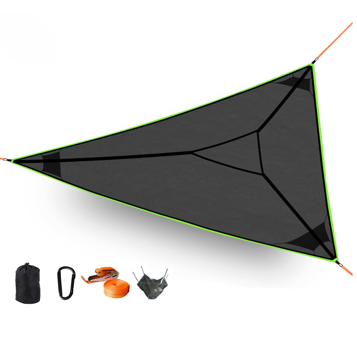 Triangle Hammock,13ft Triangle Camping Hammock, with 3 Ratchet Tie Down Straps and Storage Bag, Max 800 Lbs,Multi Person Portable Hammock for Adults Kids,for Travel Backyard Outdoor Garden Camping WoodArtSupply