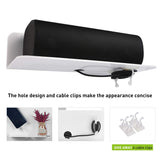 OAPRIRE White Floating Shelves Wall Mounted Set of 2 - Easily Expand Wall Space - Acrylic Hanging Shelves for Bedroom, Gaming Room, Living Room, Bathroom, Office with Cable Clips OAPRIRE