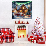 gganmtere 5D Christmas Red Truck Diamond Art Painting Kits for Adults,Landscape Diamond Painting Kits for Beginners,Full Drill Diamond Dot,Gem Art Crafts for Adults Wall Decor 14x14inch gganmtere