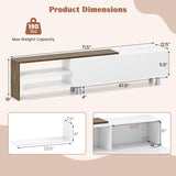 Tangkula White TV Stand with 2 Wall Shelves, Modern Entertainment Center for TVs up to 80 Inches, TV Cabinet with 2 Storage Compartments and Cabinet, Media Console Table for Living Room, Study (White) Tangkula