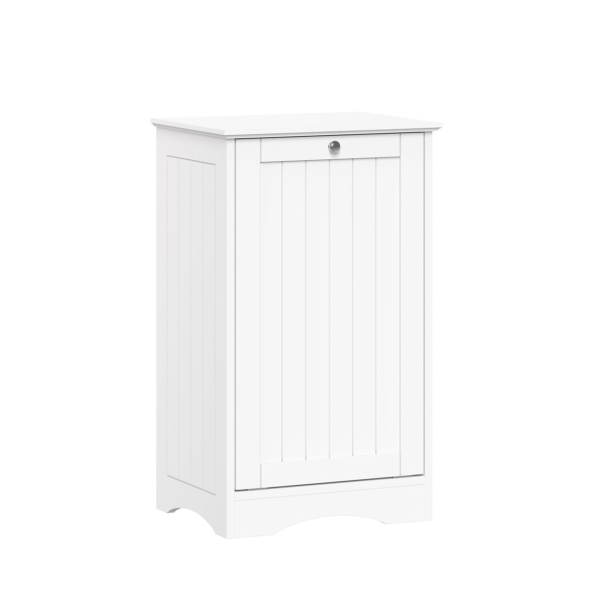 RiverRidge Ashland Tilt Out Laundry Hamper with Beadboard Design - Spacious Top Shelf, Removable Cloth Bag & Silver Knob - White Laundry Cabinet for Towels & Clothes Storage - Laundry Room Cabinets RiverRidge