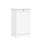 RiverRidge Ashland Tilt Out Laundry Hamper with Beadboard Design - Spacious Top Shelf, Removable Cloth Bag & Silver Knob - White Laundry Cabinet for Towels & Clothes Storage - Laundry Room Cabinets RiverRidge