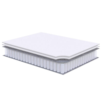 Modway Jenna 10” Innerspring and Memory Foam California King Mattress With Individually Encased Coils, White