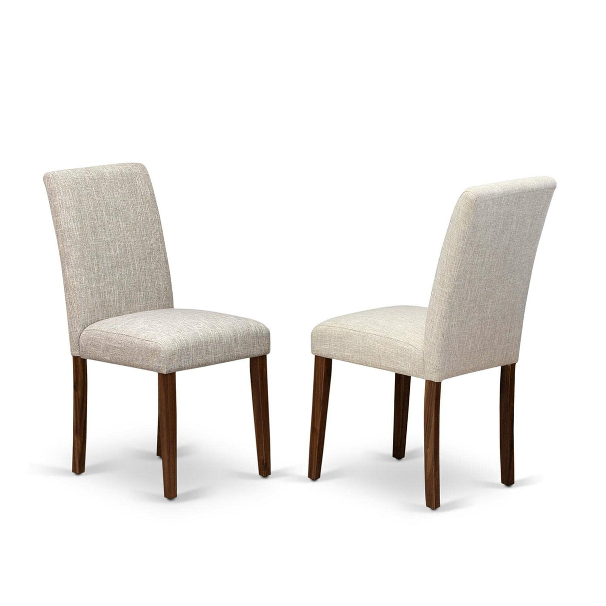 East West Furniture ABPNT35 Abbott Classic Parson Chairs - Doeskin Linen Fabric Padded Dining Chairs, Set of 2, Natural East West Furniture