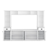 Ball & Cast TV Stand with Cabinets for TVs up to 75",Wall Unit Entertainment Center with Storage and Open Shelves,Modern Media TV Console with 2 Drawers for Living Room,White Ball & Cast