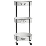 Deco 79 Metal Kitchen Rolling 3 Shelf Storage Cart with Wheels, 16" x 16" x 34", White, LARGE SIZE Deco 79
