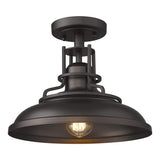 FEMILA 1-Light Semi Flush Mount Light Fixture, 12 inch Farmhouse Ceiling Light Fixture for Hallway, Porch, Laundry, Foyer, Oil Rubbed Bronze Finish, 4FY15-F ORB FEMILA