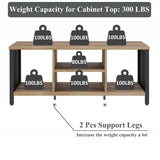 FATORRI Coffee Table for Living Room, Rustic Wood Center Table with Shelves, Farmhouse Rectangle Cocktail Tea Tables (Rustic Oak) FATORRI