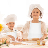 Morcheiong 8 Pack Adjustable Kids Apron Bulk with 2 Pockets Toddler Apron Kids Painting Aprons for Cooking Baking Painting Boys Girls (White) Morcheiong