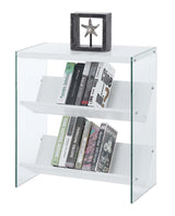 Convenience Concepts Soho Bookcase, White / Glass Convenience Concepts