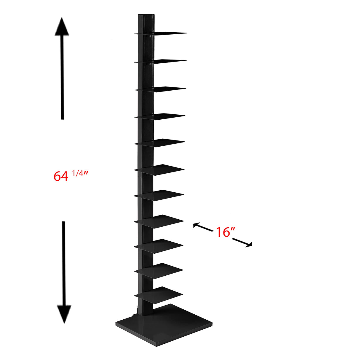 SEI Furniture 12 shelf Metal Spine Book Tower, Black SEI Furniture