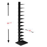 SEI Furniture 12 shelf Metal Spine Book Tower, Black SEI Furniture