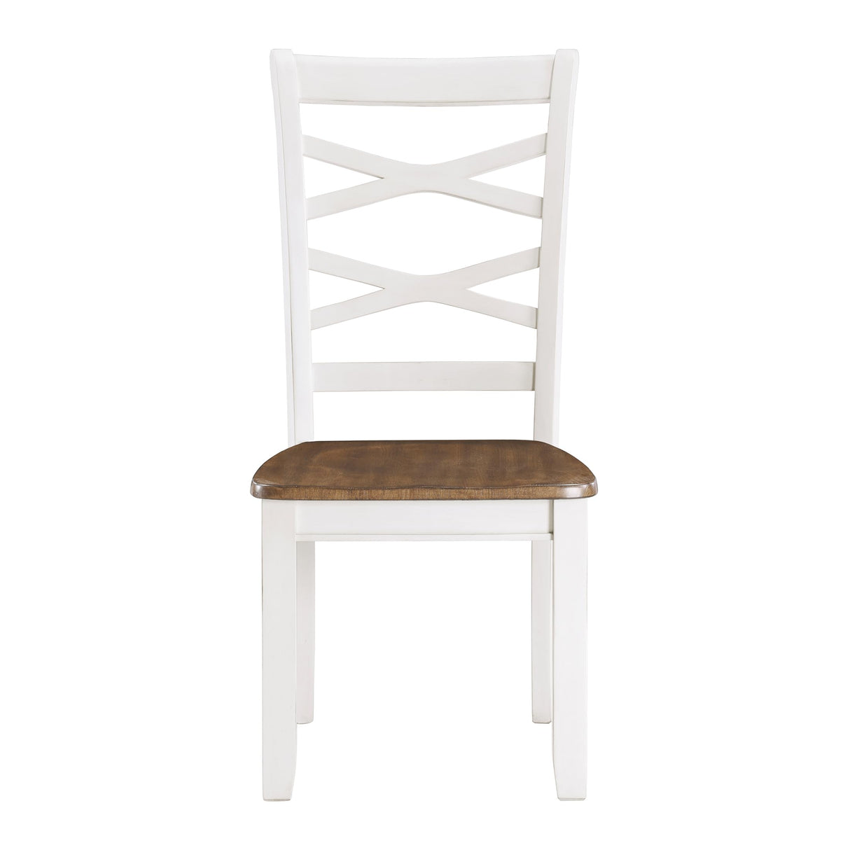 Lexicon Dining Table Set for 6 with Cross Back Chairs, 7 Piece Farmhouse Kitchen Table Set, Solid Wood Dining Room Table and Chairs Set of 6 for Home, Dining Room, Kitchen, Cherry/White Lexicon