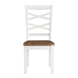 Lexicon Dining Table Set for 6 with Cross Back Chairs, 7 Piece Farmhouse Kitchen Table Set, Solid Wood Dining Room Table and Chairs Set of 6 for Home, Dining Room, Kitchen, Cherry/White Lexicon