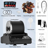 Rock Tumbler Kit 2.5lbs XL Barrel Rock Tumbler for Adults Kids Rock Polisher Tumbler Kit LCD Display 9-Speed Motor 9-Day Timer 2.5lbs Rough Gemstones 4 Polishing Grits Complete STEM Science Hobby Kit Acmeenjoy