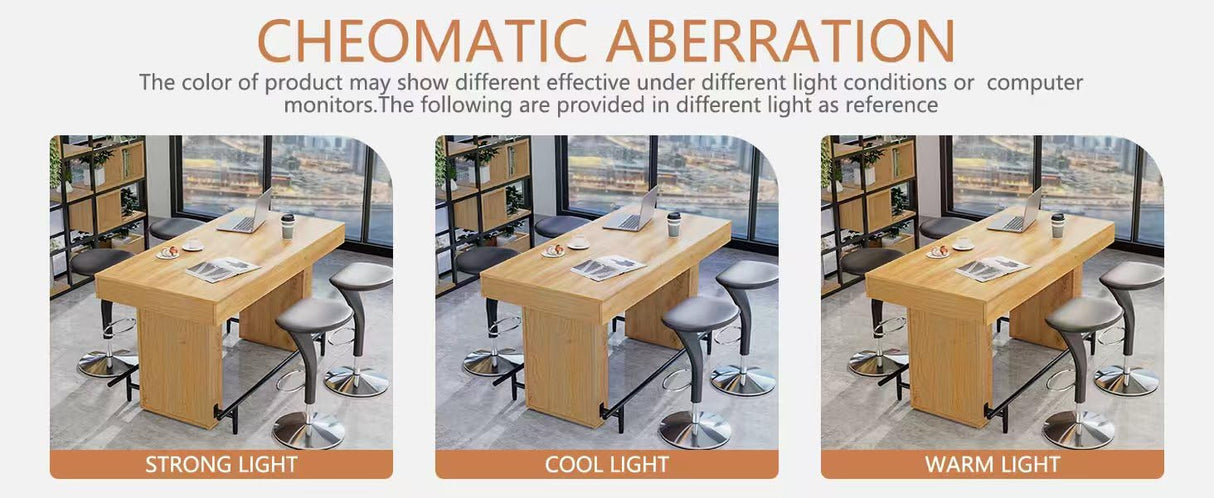 FUXJUM 63 Inch Wide Bar Table with Footrest Counter Height Pub DiningTable for 4-6 People Farmhouse Bar Unit for Home Kitch,Dining Room FUXJUM