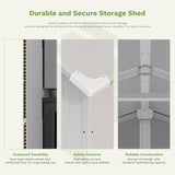 Patiowell 6x6 FT Outdoor Storage Shed with Floor - Resin Tool Shed with Lockable Door & 2 Windows, Easy Assembly for Garden, Backyard, Lawn Equipment, Light Grey Patiowell