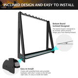 ikkle Gun Rack, Freestanding Rifle Racks, Heavy Duty Wooden Shotgun Rack Indoor, Adjustable Rifle Storage Holder with Soft Padding, Vertical Gun Display Stand - Holds up to 9 Long Guns ikkle