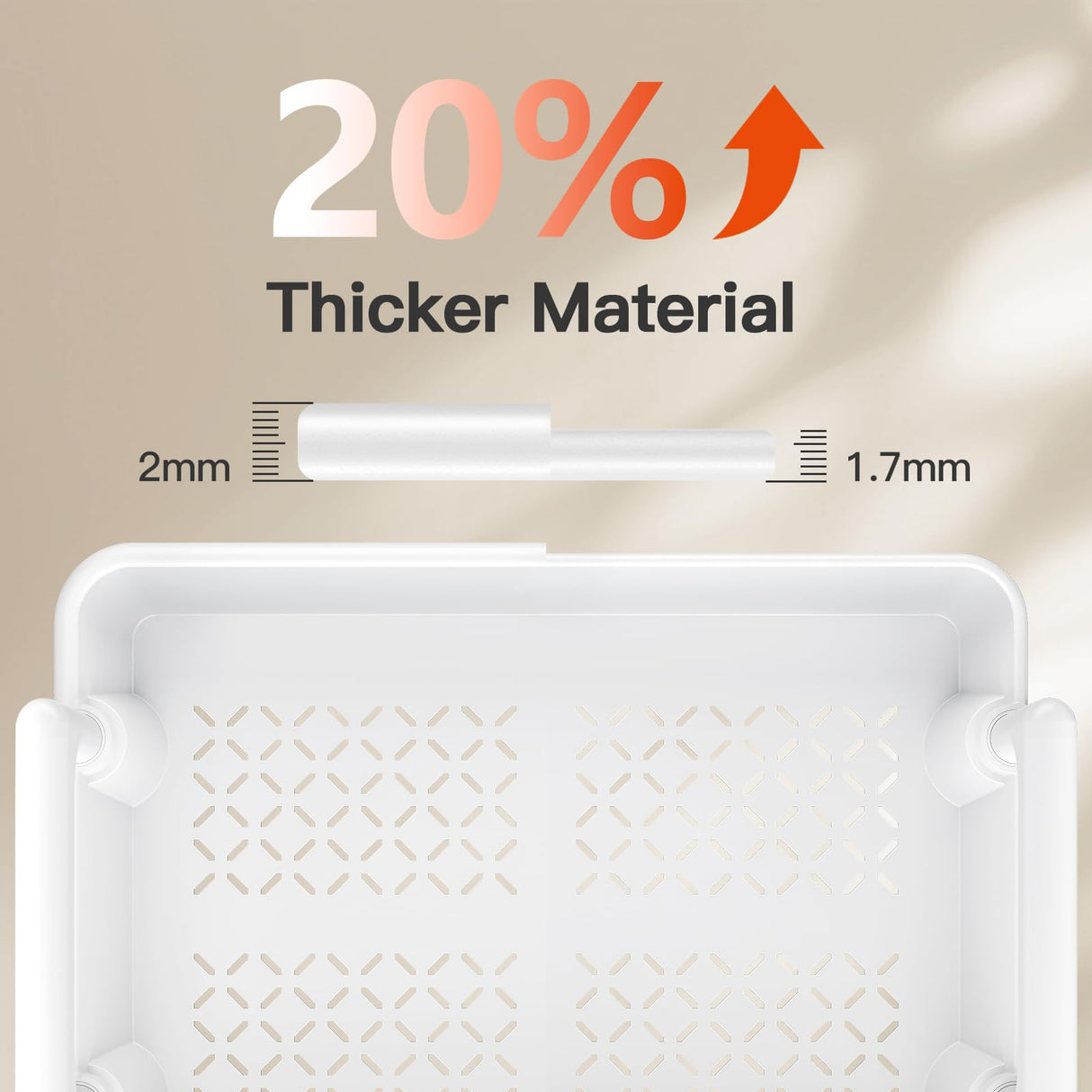 Pipishell 3 Tier Rolling Cart Organizer, Plastic Rolling Cart with Lockable Wheels & Reinforced Handle, Lightweight Utility Cart Storage Cart for Nursery, Kitchen, Bathroom, Craft Room, White, PIUC14W Pipishell