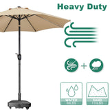 RAOKUKH DZ4733 MS Patio Umbrella Base Heavy Duty with Wheels Square Market Stand for Outdoor 4 Locks 1 Knobs 125lb Capacity, Black RAOKUKH
