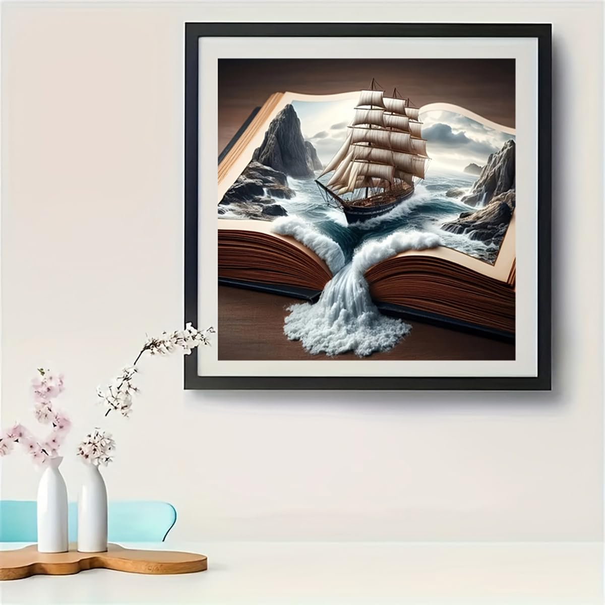 5D Diamond Art Painting Kits for Adult, Magic Book Diamond Art Kits for Ship,DIY Full Drill Diamond Dots with Gem Art Kits for Home Decor 11.8x11.8 inch Morudeor