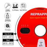 Reprapper Black PVB Filament for 3D Printer - Print Like PLA Filament 1.75mm Easy Smoothable Post Polishing with IPA Alcohol Smooth Finish 1kg (2.2 lbs), Black RepRapper