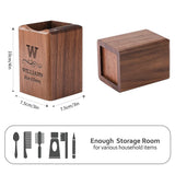 ANQIYI Personalized Wooden Pen Holder for Desk - Custom Name Pencil Pen Pot Stationary Organiser Supplies for School Home Office, Walnut Wood ANQIYI