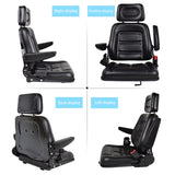 Universal Lawn Mower Seat, Tractor Seat Fold Down with Armrest Headrest Seatbelt, Adjustable Backrest and Slide Rail Waterproof Loader Forklift Seat, for Garden Tractor Bucket Excavator Backhoe Dozer RHFUGBOJ