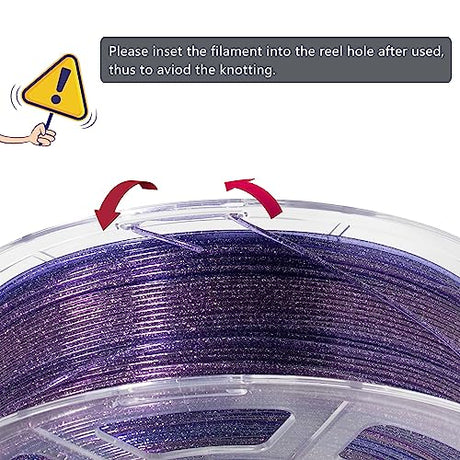 iSANMATE 3D Printer Filament Clear PLA, Multicolor Transparent Transition Glitter Filament, Gradient Purple Blue Multicolor PLA Filament, 3D Printing Filament 1KG/2.2lb, Blue Violet Galactic iSANMATE