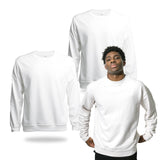 METFUIN 2 Pack Polyester Adult Crewneck Sweatshirt for Sublimation Heat Press White Blank Sweatshirt (Large, White) METFUIN