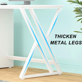 LVB Large 2 Person Desk, Modern White Computer Desk with File Cabinet, Extra Long Workstation Double Desk with Storage Shelf, Industrial PC Writing Study Dual Executive Office Desk with Drawer, 79 in LVB