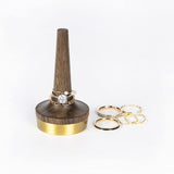 belaDESIGN Black Walnut Wooden Ring Holder, Wood Crafts Stand Jewelry Display, Gift for Engagement, Wedding Ceremony, Anniversary, Valentine's, Men and Women, 1 Pack belaDESIGN