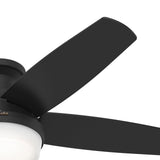 Hunter Fan 48 Inch Black Ceiling Fan with LED Light Kit and Handheld Remote, Low Profile Ceiling Fan for Bedroom, Living Room, Dining Room, Kitchen, Office (Renewed) Hunter