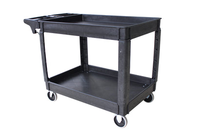 MaxWorks 80857 500-lb Utility Service PP Cart With Two Trays and Wheels 46 inch x 25.5 inch x 33.5 inch Overall Dimensions