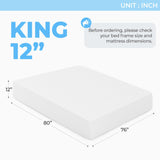 NEO SLEEP 12 Inch King Medium Firm Cooling Gel Memory Foam Mattress for Cool Sleep Pressure Relieving CertiPUR-US Certified Mattress in a Box Fiberglass Free (King, 12 in) NEO SLEEP