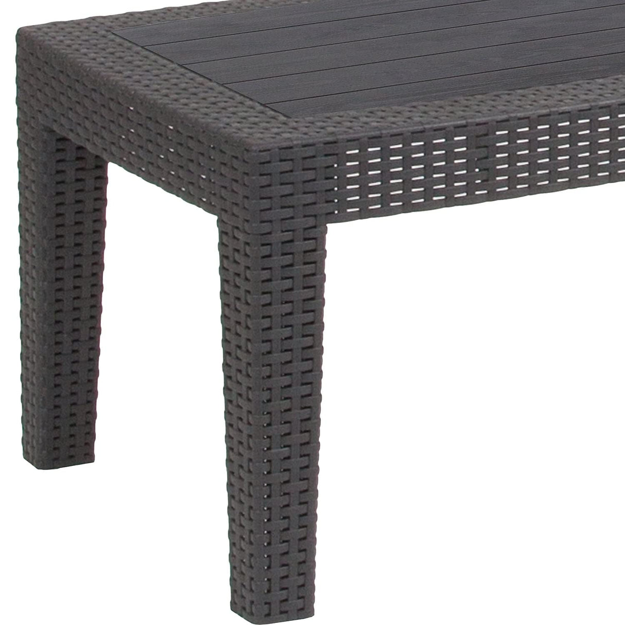 Flash Furniture Seneca Dark Gray Faux Rattan Coffee Table Flash Furniture