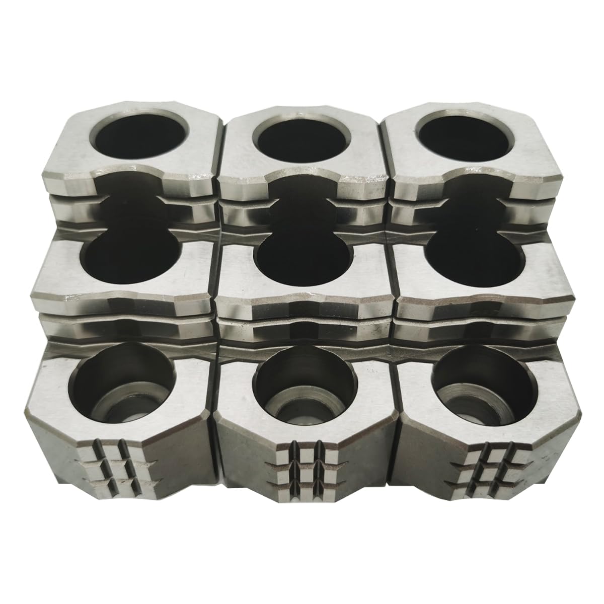 INTBUYING 10"" Hard Chuck Jaw Sets, 1.5mm x 60 degree serration,16mm groove width, 3 pcs High-quality Steel Hard Chuck Jacket Set for 10"" Lathe Chuck, FBU-022564 INTBUYING