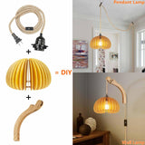Wood Lantern Plug in Wall Sconces, Wicker Brackets Wall Lamp with Plug in Cord Hand Woven Rattan Bedside Reading Light, Wooden Globe Pumpkin Shade Hemp Rope Hanging Lamp for Living Room Bedroom ArcoMead