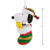 Hallmark Peanuts Snoopy and Woodstock in Stocking Christmas Ornament, Gifts for Peanuts Fans Hallmark