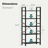 SMUG Book Shelf, 5 Tier Bookshelves Tall Modern Bookcase Shelf Organizer Storage Shelving Unit for Bedroom Living Room and Home Office Black SMUG