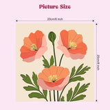 MXJSUA 4 Pack Flowers Paint by Numbers Kit with Framed Canvas for Ages 6-12 Kids, Paint by Numbers Kits for Adult Beginners, Acrylic Oil Painting for Home Wall Decor Gift (8x8 inch) MXJSUA