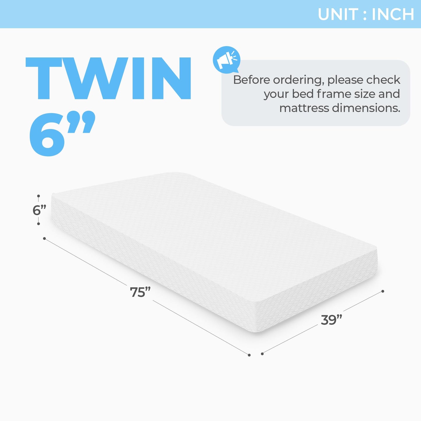 NEO SLEEP 6 Inch Twin Cooling Memory Mattress for Pressure Relief & Cool Sleep Medium Firm CertiPUR-US Certified Mattress-in-a-Box Comfort & Supportive Fiberglass Free (Twin, 6 in)