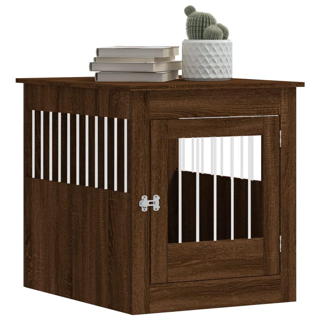 GOLINPEILO Dog Crate Furniture, Modern Dogs Kennel Indoor, Dog House Indoor, Puppy Cage Indoor Dog House, Brown Oak 25.4"x31.5"x28" Engineered Wood,-775 GOLINPEILO