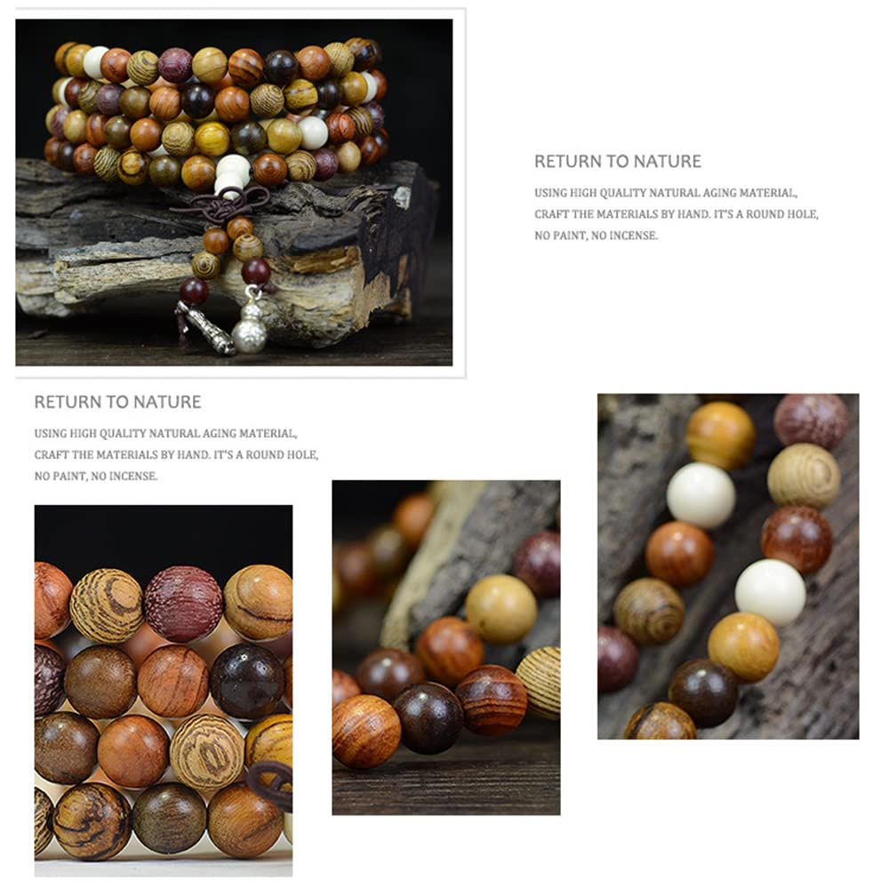 CarpenterC 200pcs 8mm Gorgeous Natural Round Polished Rosewood Loose Beads for Jewelry Making DIY Handmade Crafts CarpenterC